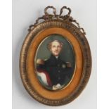 Miniature portrait, Officer, H 9 x W 6 cm.