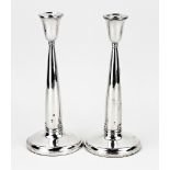 Two silver candlesticks