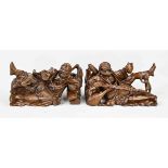 Two Chinese wooden figures