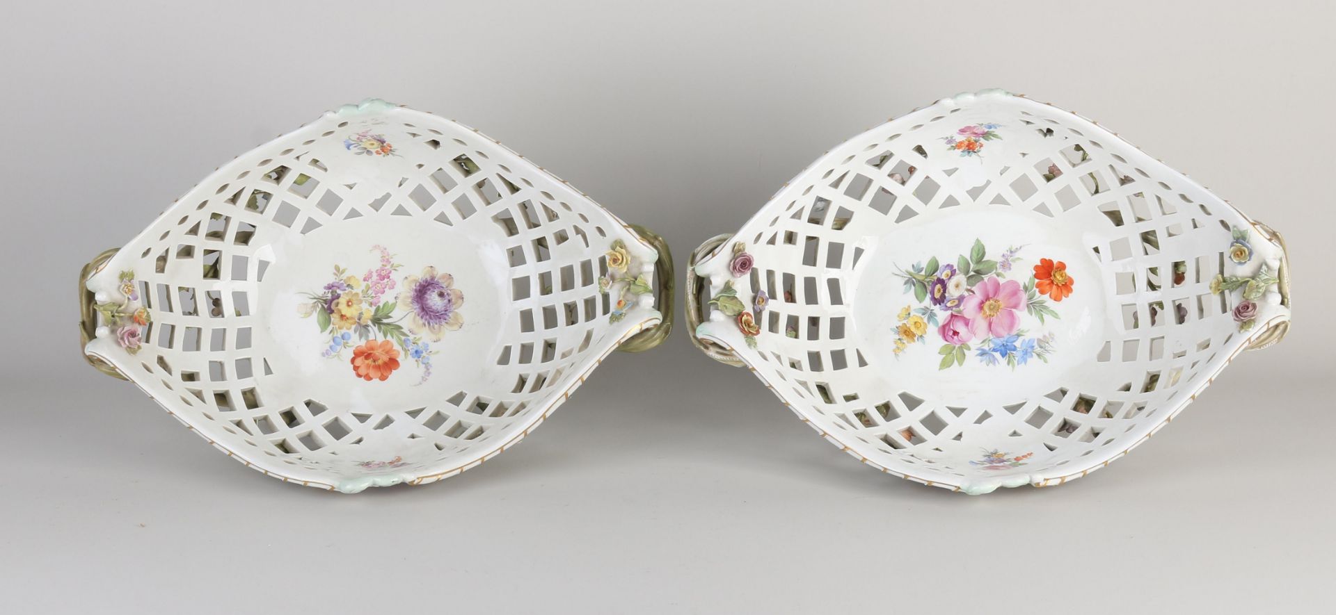 Two antique Meissen fruit bowls, 1900 - Image 2 of 3