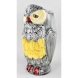 Majolica umbrella stand / vase in the shape of an owl