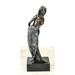 Large bronze statue with monogram MH (Marianne Houtkamp), H 93 cm.