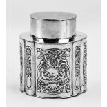 silver tea caddy