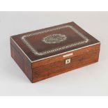 Antique lidded box with silver inlay, 1900