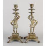 Two antique candlesticks, 1890