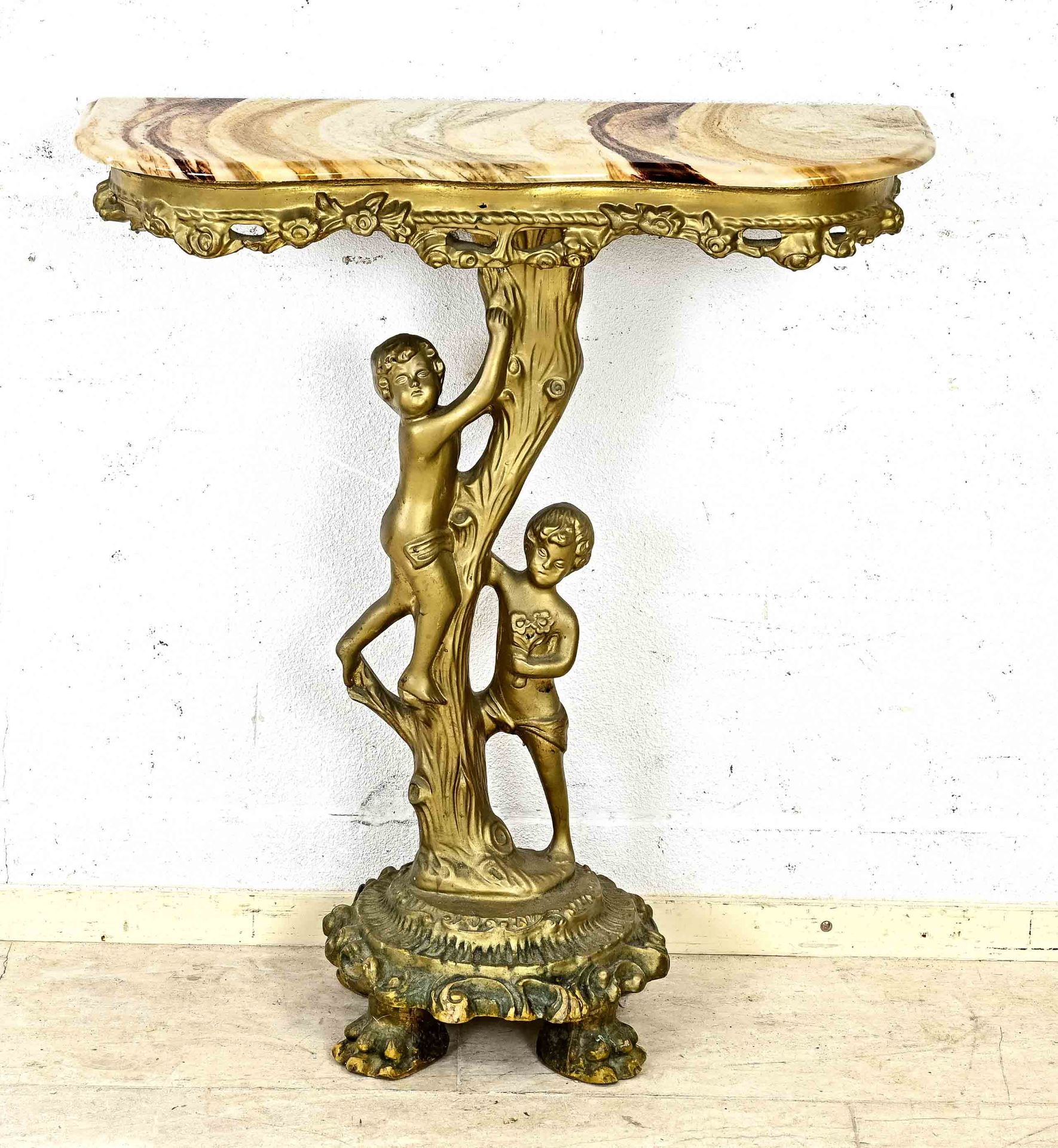 Italian wall table with marble top