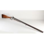 Antique double barrel shotgun, L 119 cm.