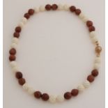 Bone & goldstone necklace