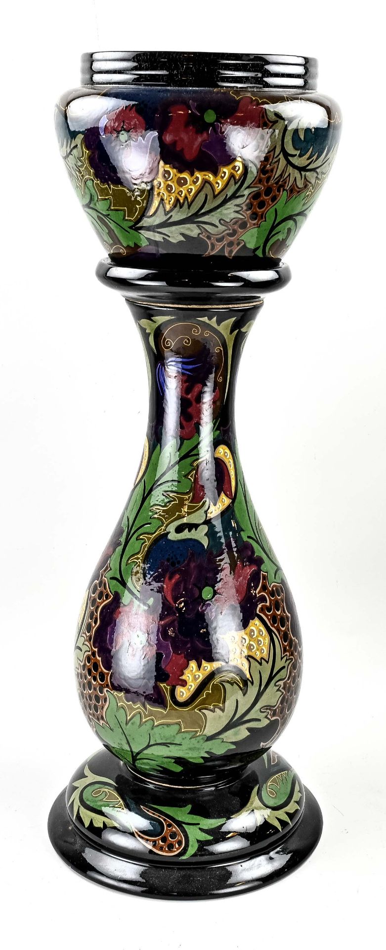 Antique pottery vase on a column, 1910