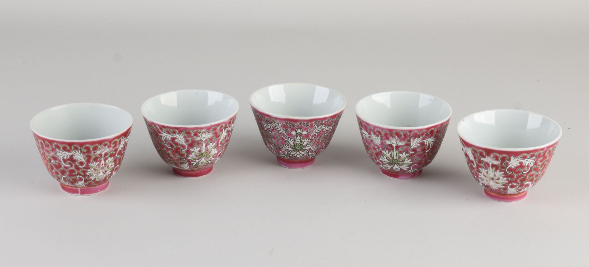 Five Chinese Family Rose Cups