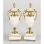 Two antique French cassolettes, H 37 cm.