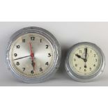 Two ship's clocks Ø 19 - 26 cm.