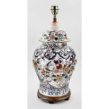 Antique Imari lamp base, H 59 cm.