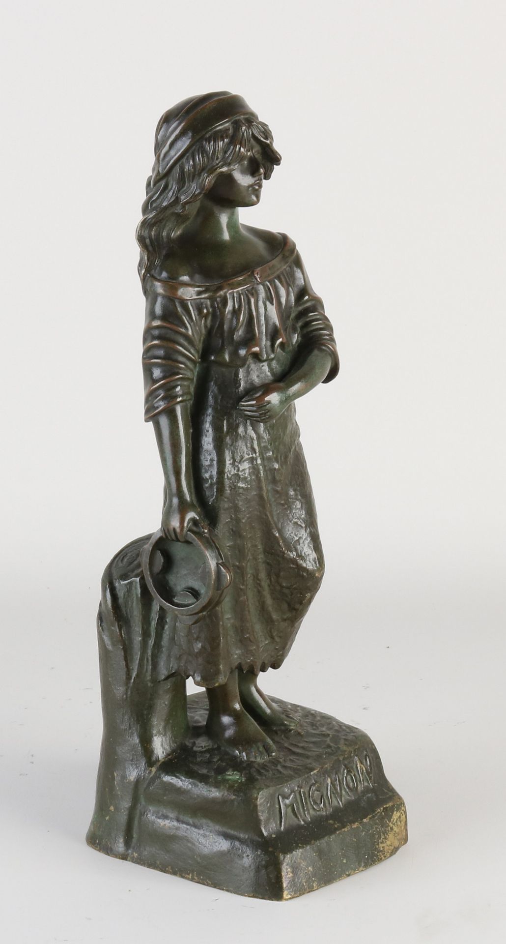 Antique bronze figure, Woman with tambourine - Bild 2 aus 2