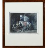 G. Craeyvanger, Figures with horse in stable