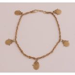Gold bracelet with coins