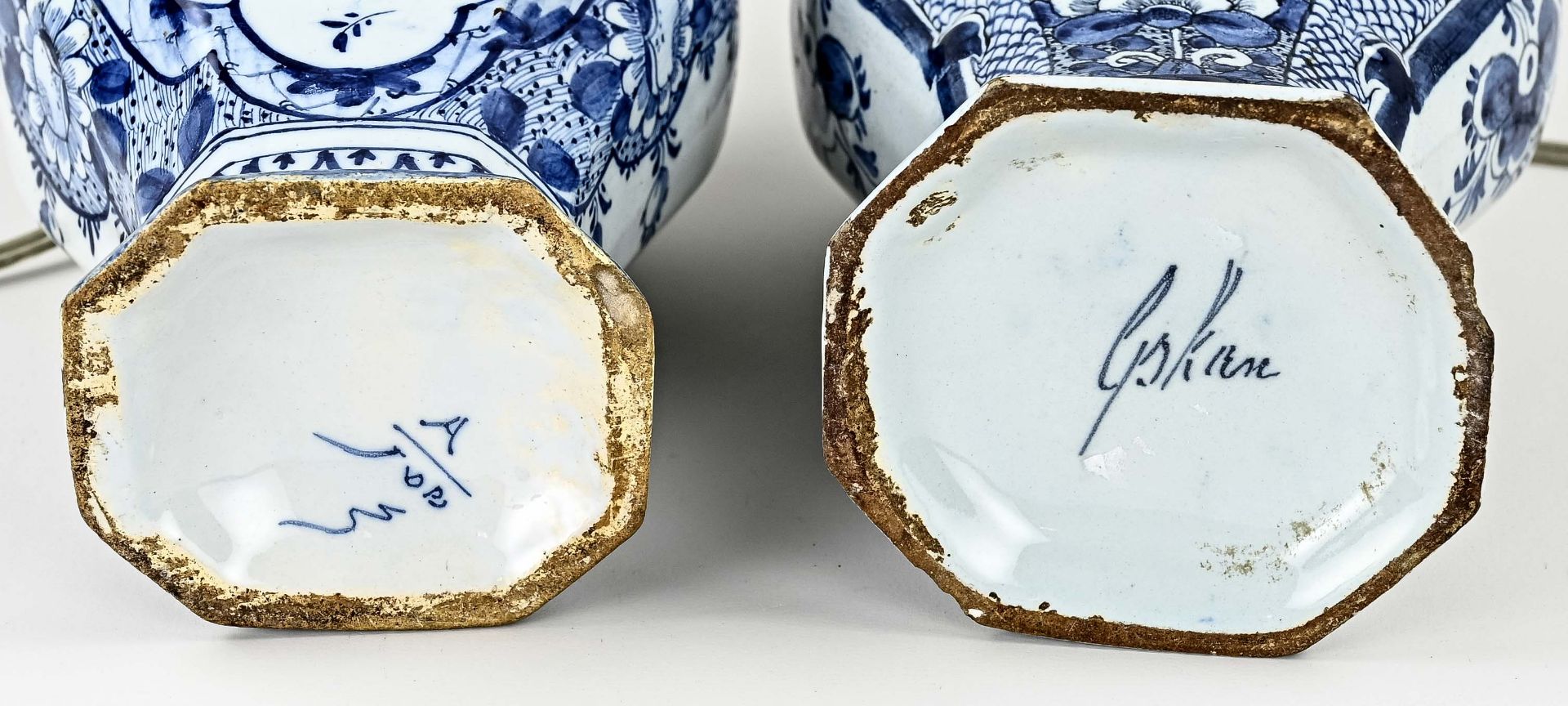 Two 18th century Delft vase lamps - Image 2 of 2