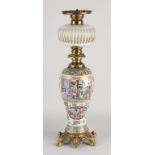 Chinese Canton kerosene lamp, H 52 cm.