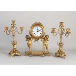 3-Piece bronze clock set