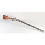 Antique double barrel shotgun, L 116 cm.