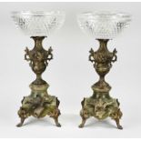 Two antique French onyx coupes, 1900