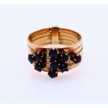 Gold ring with sapphire