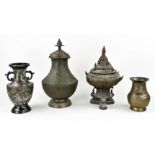 Four Oriental lidded vases