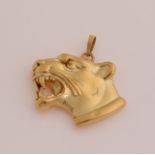 Gold pendant, panther head