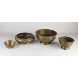 Four old + antique bronze bowls
