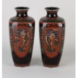 Two antique Japanese Meiji vases, H 19 cm.