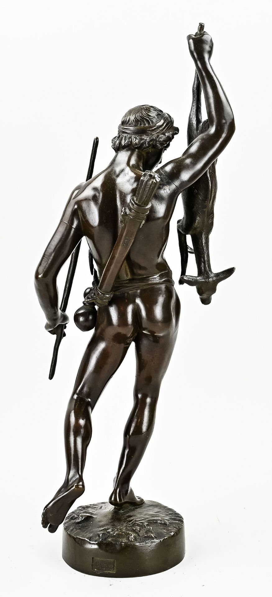Bronze figure, Hunter with deer - Bild 2 aus 2