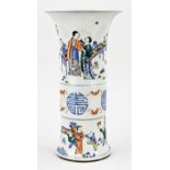 Large Chinese Familie Verte vase, H 33.2 cm.