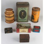 Lot of antique storage tins (7x)