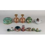 Lot Japanese/Chinese cloisonné (13x)