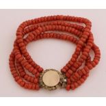 Bracelet with red coral