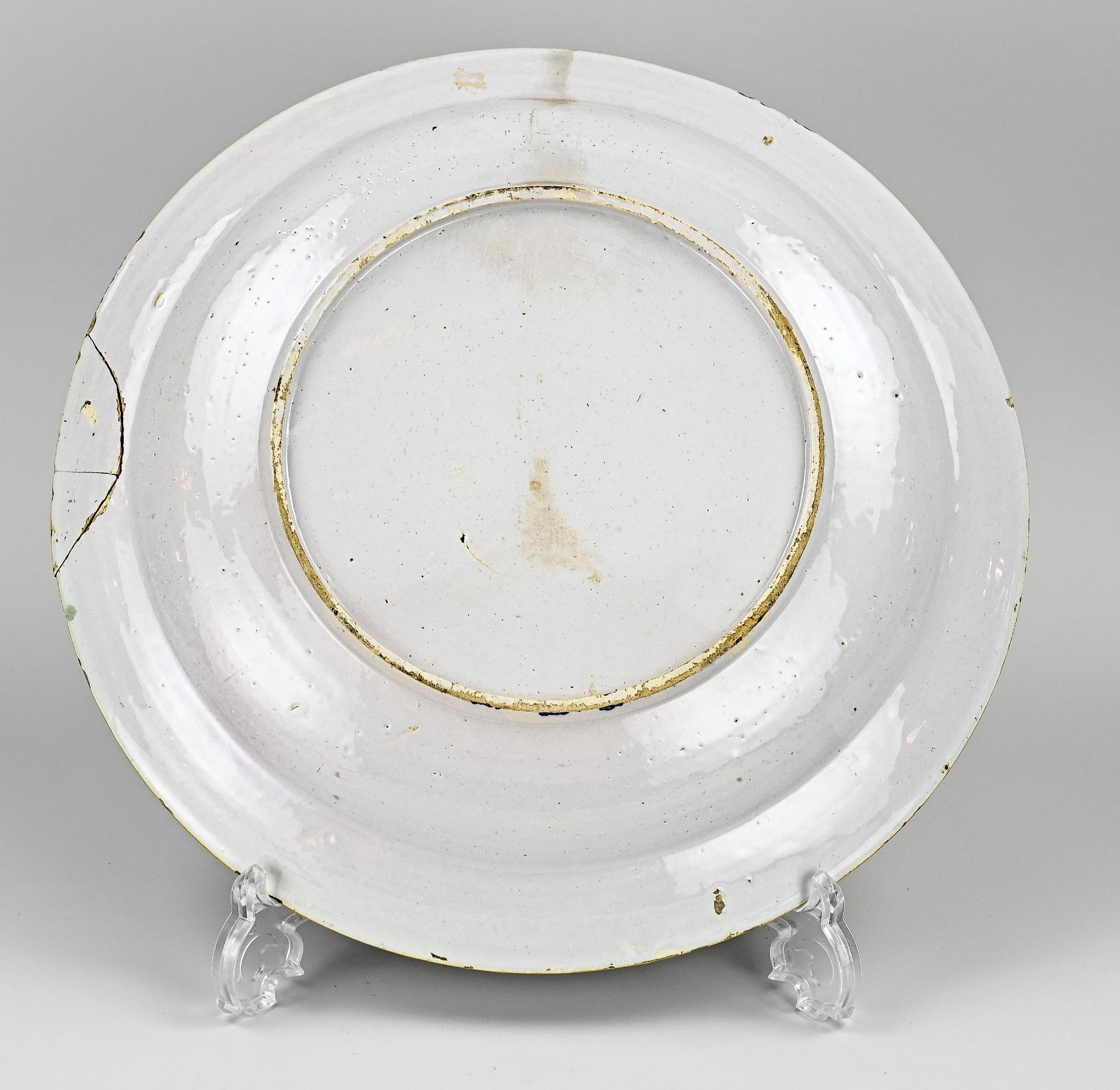 18th century Delft dish Ø 33.7 cm. - Image 2 of 2