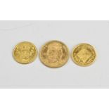 Three gold coins/token