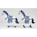 Two porcelain horses (China?)