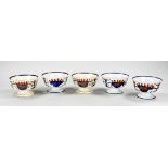 Five antique Dutch cupboard bowls Ø 15.7 cm.