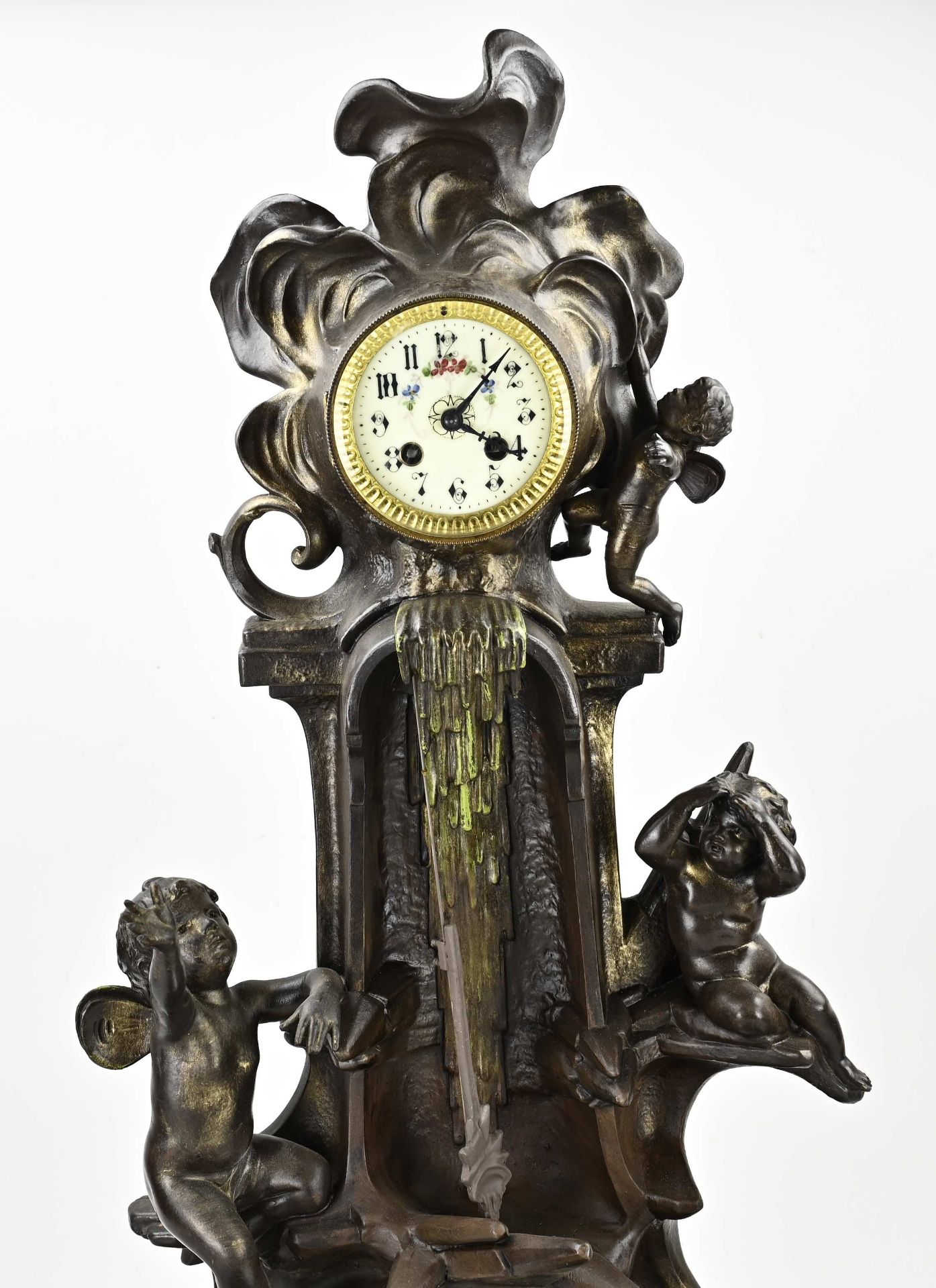 Large French Waterfall Clock - Image 3 of 3