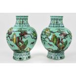 Two Chinese vases, H 25 cm.