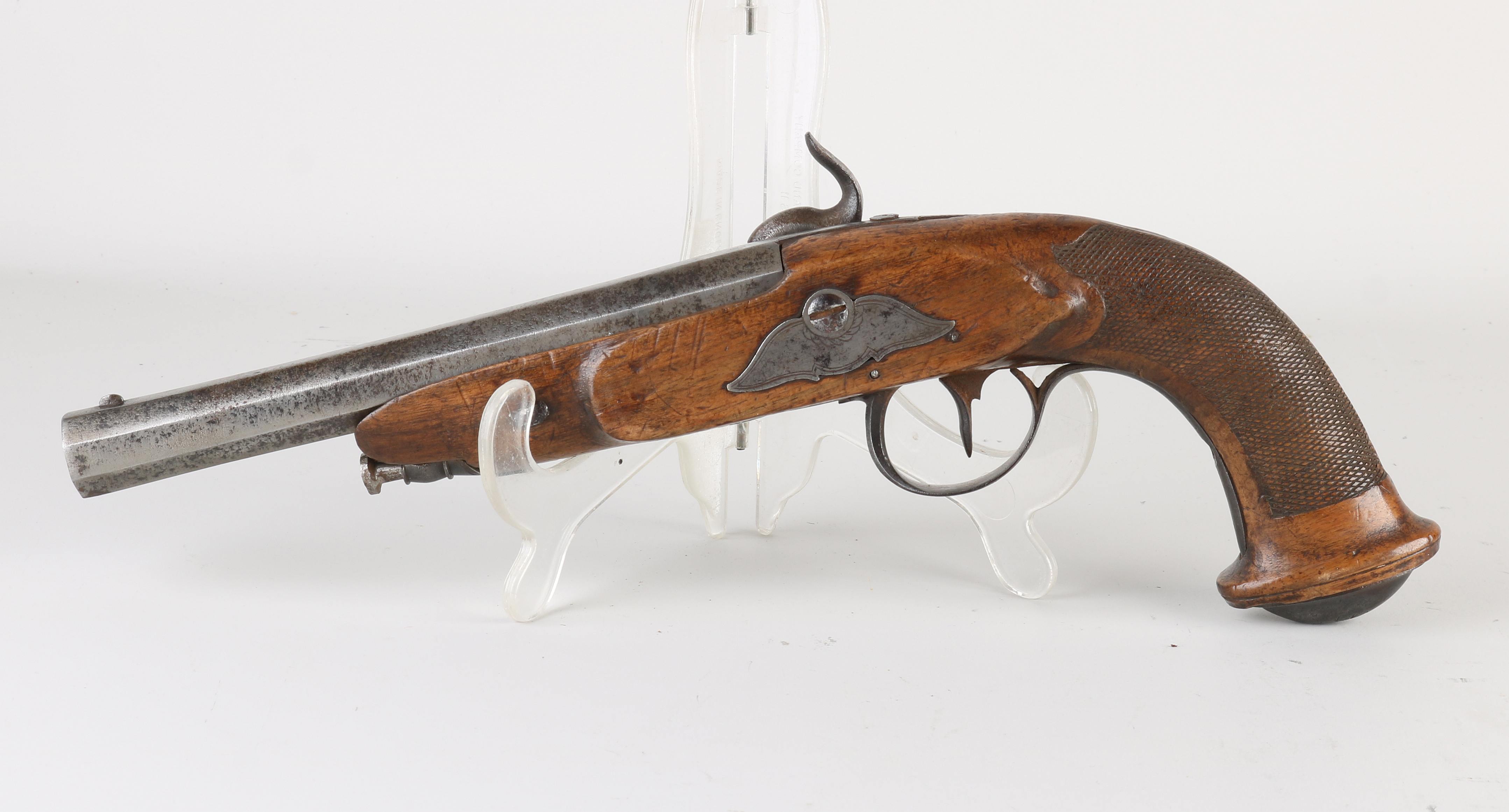 Antique percussion pistol, L 33 cm. - Image 2 of 2