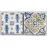 Two antique tile pictures