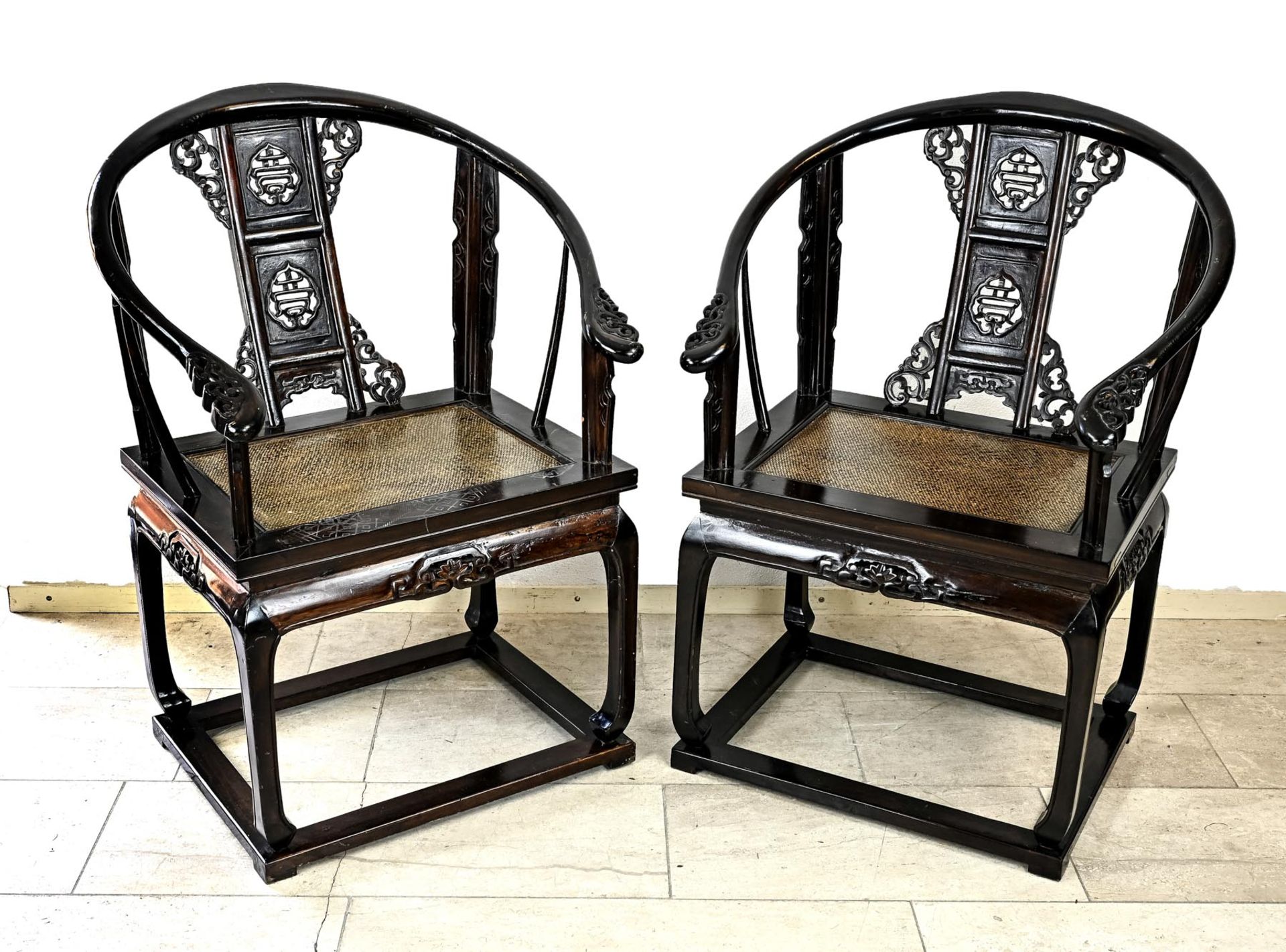 Two Chinese Horseshoe chairs