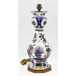 Antique Delft lamp base, H 42.5 cm.