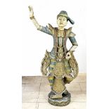 Large Balinese wood-carved statue, H 151 cm.