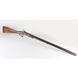 Antique double barrel shotgun, L 116 cm.