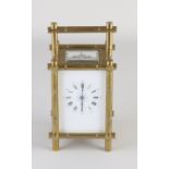 Antique French travel alarm clock, H 19.5 cm.