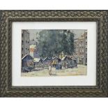 N. Bruynesteyn, Dutch cityscape with market and figures