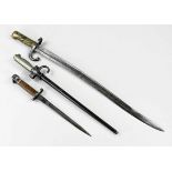 Three antique bayonets